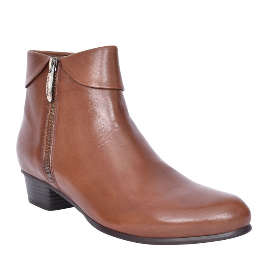 Ladies REGARDE LE CIEL | Ladies Stefany-03 Block Heel Ankle Boot In Brown