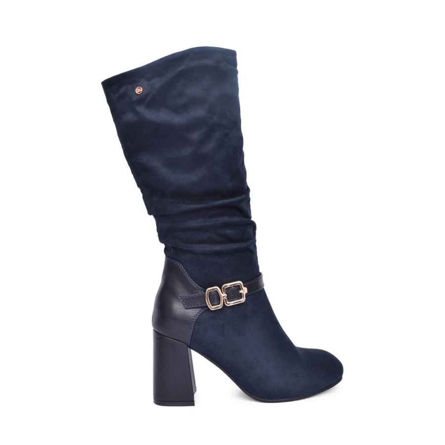 Ladies ZANNI & CO | Ladies Sidhum Medium Heel Calf Boot In Navy