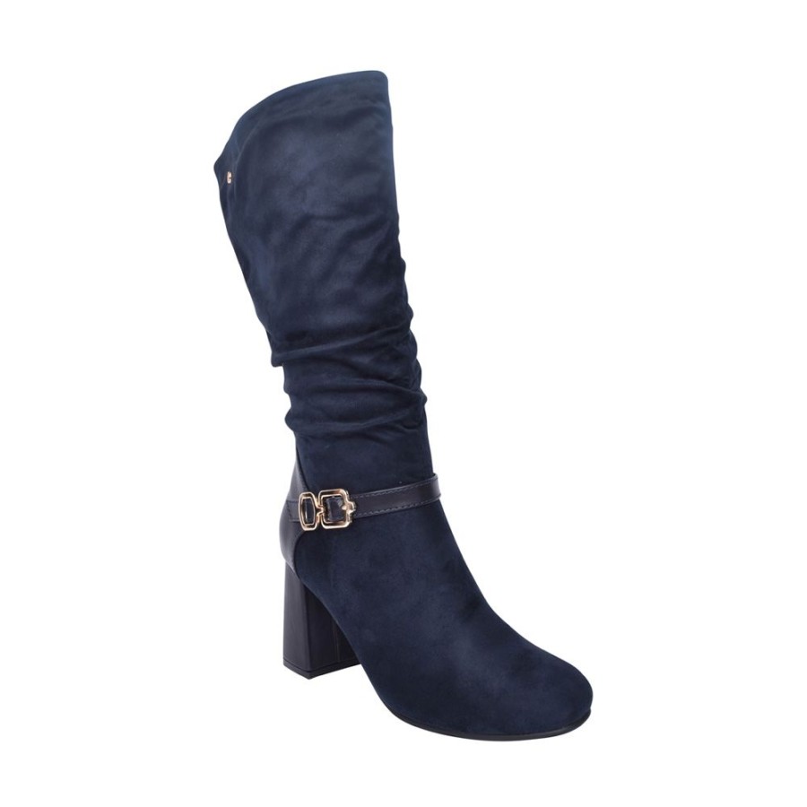 Ladies ZANNI & CO | Ladies Sidhum Medium Heel Calf Boot In Navy