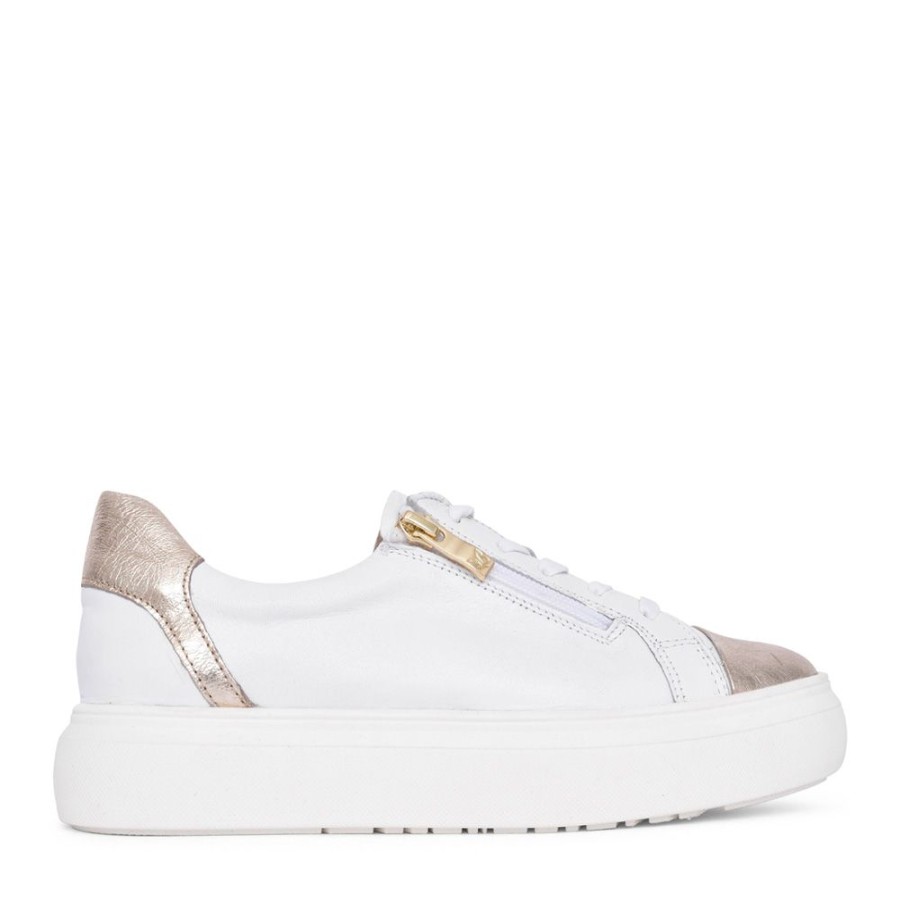 Ladies CAPRICE | Ladies 9-23757 Laced Trainer In White