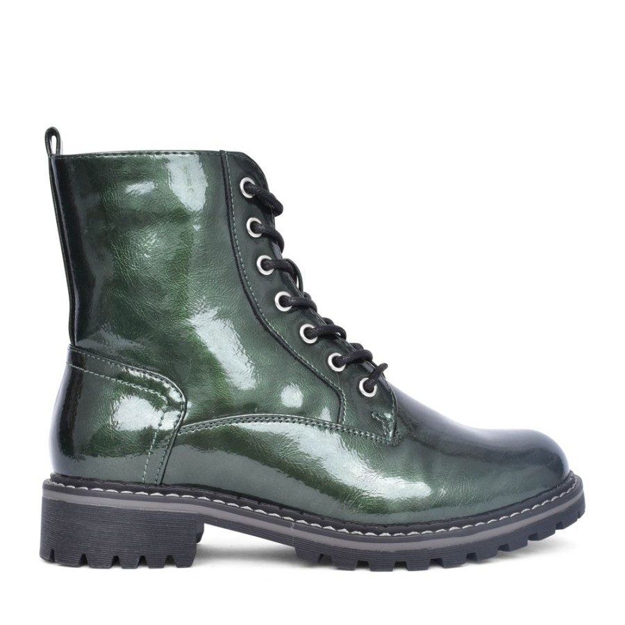 Ladies LUNAR | Ladies Glw011 Nala Laced Ankle Boot In Green