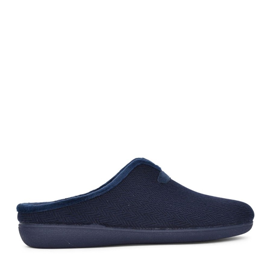 Mens LOTUS | Mens Albert Mule Slipper In Navy