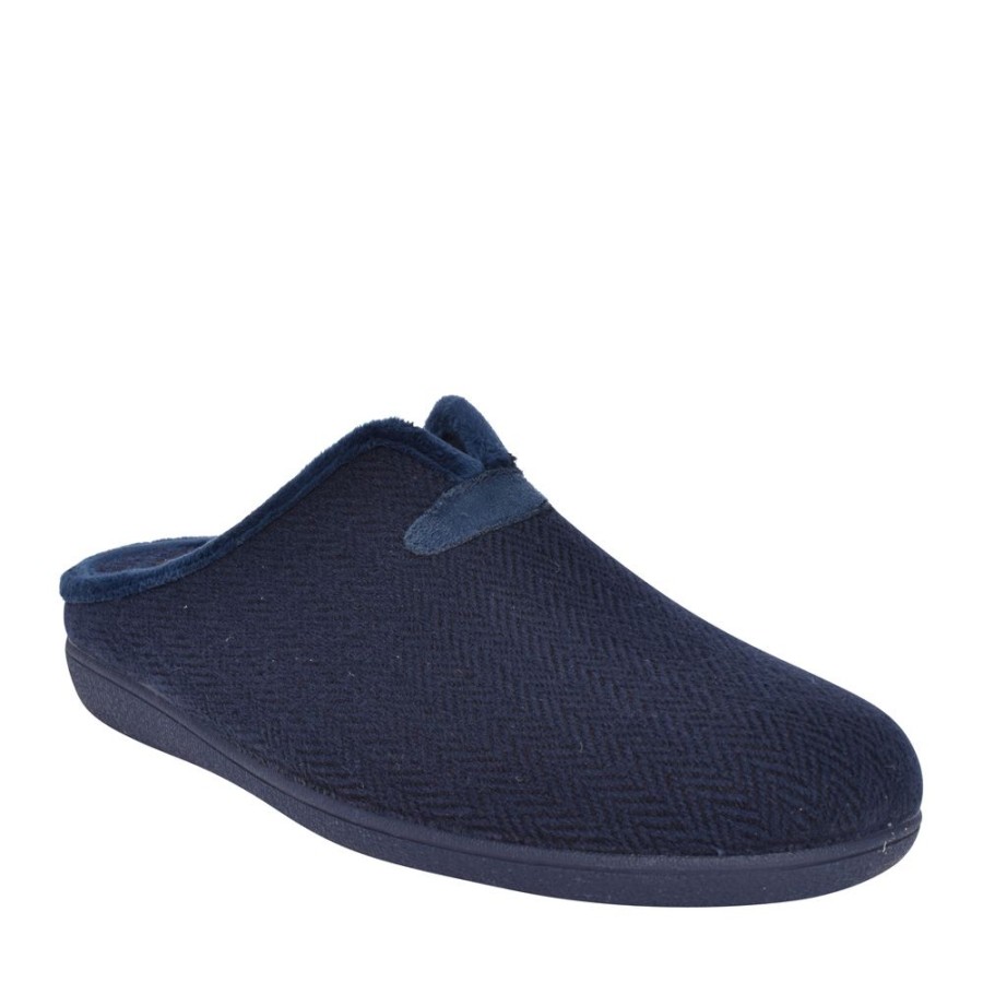 Mens LOTUS | Mens Albert Mule Slipper In Navy