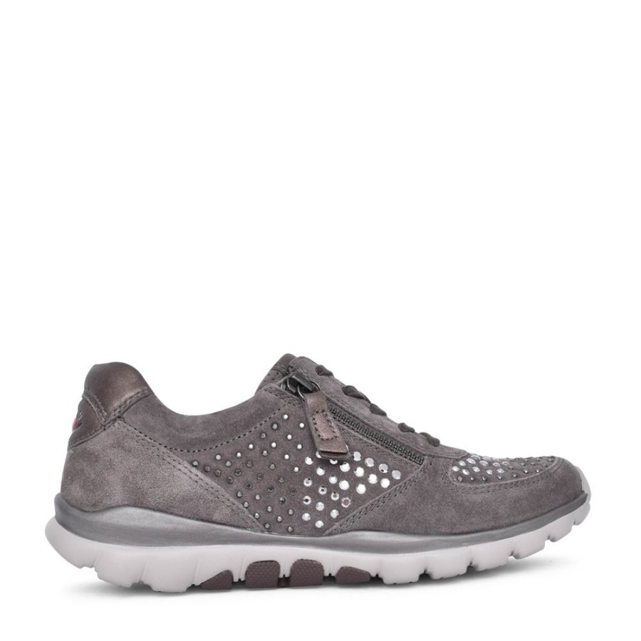 Ladies GABOR | Ladies 96.968 Laced Trainer In Grey