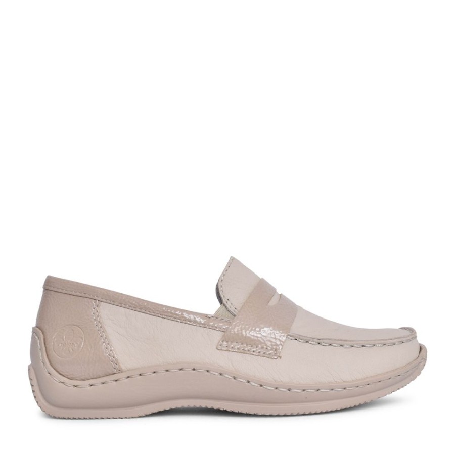 Ladies RIEKER | Ladies L1752 Slip-On Shoe In Beige