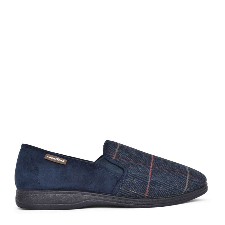 Mens GOODYEAR | Mens Harrison Kmg116 Tweed Slipper In Navy