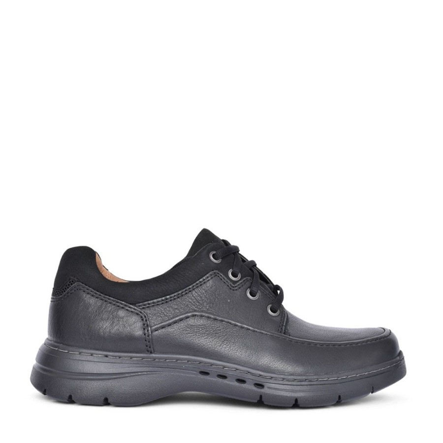 Mens CLARKS | Mens Un Brawleyla Leather H Fit Lace Up Shoe In Blk Leather