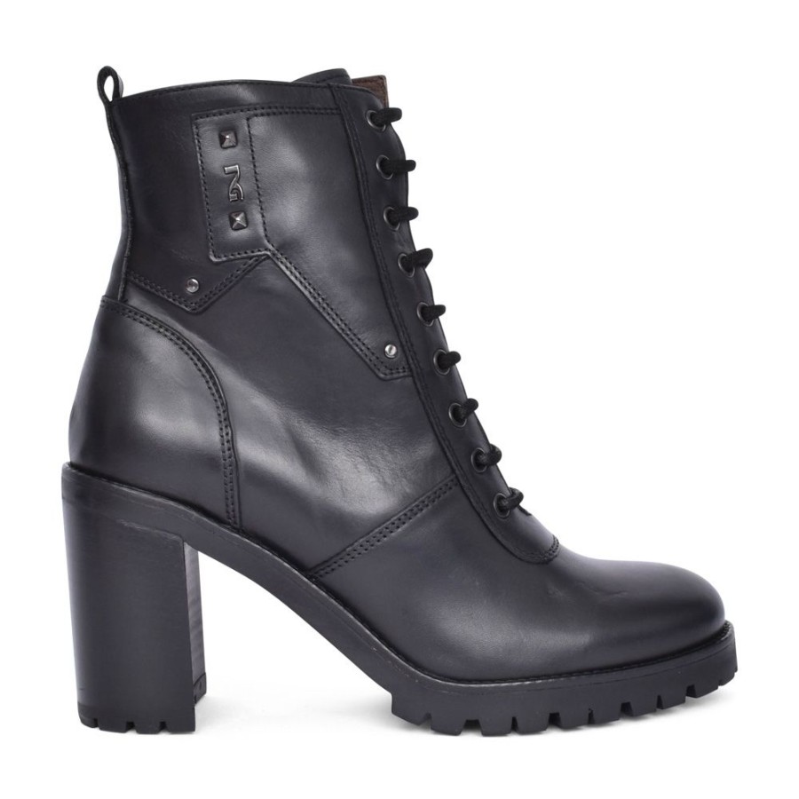 Ladies NEROGIARDINI | Ladies I308983D Laced Ankle Boot In Black