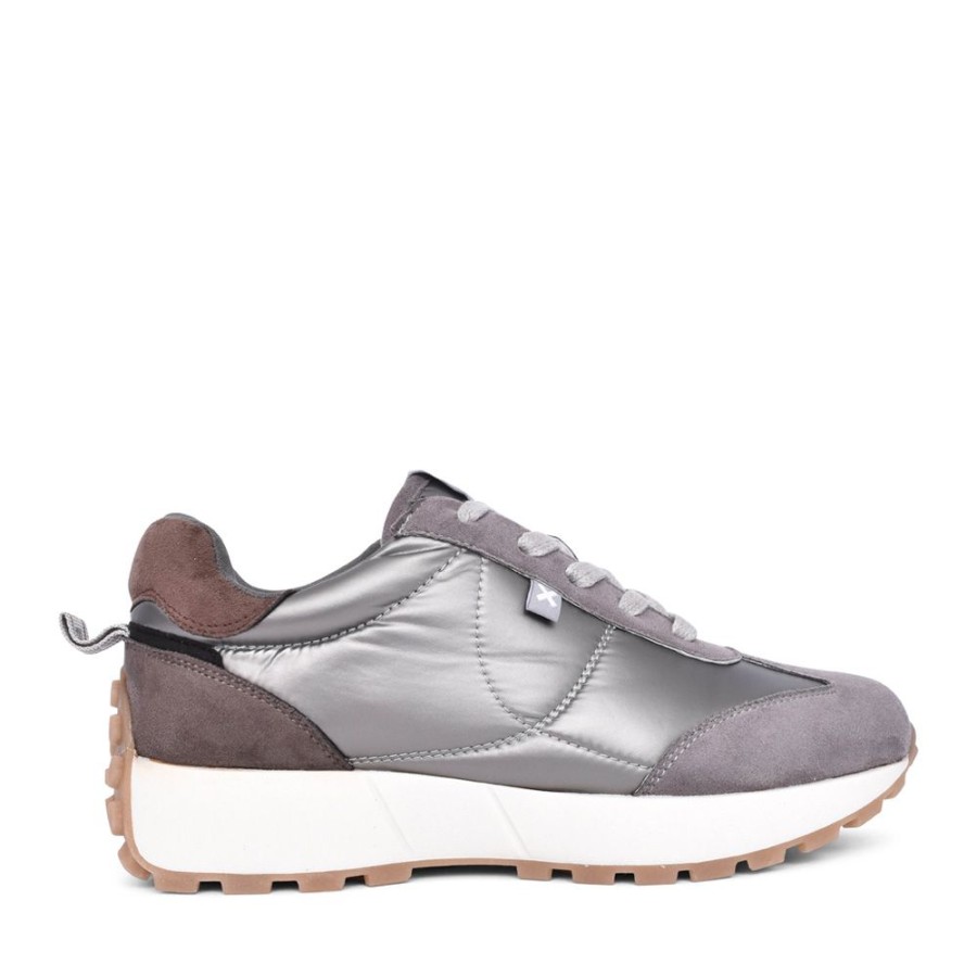 Ladies XTI | Ladies 142008 Laced Trainer In Silver