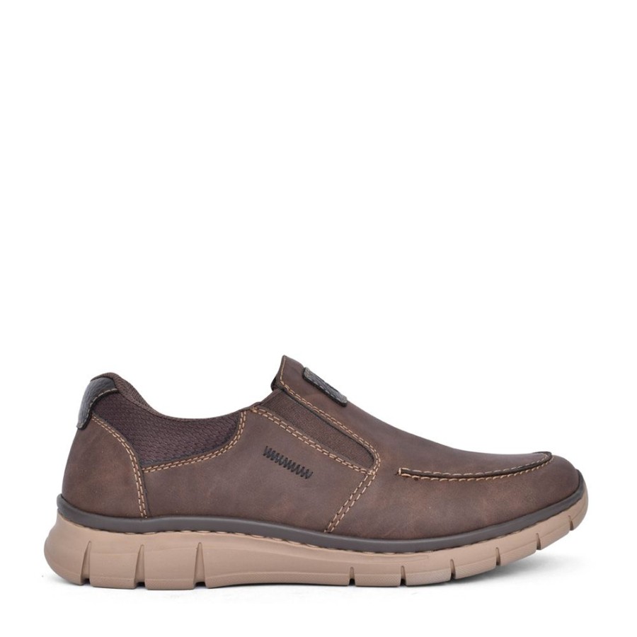 Mens RIEKER | Mens B7756 Slip On Shoe In Brown