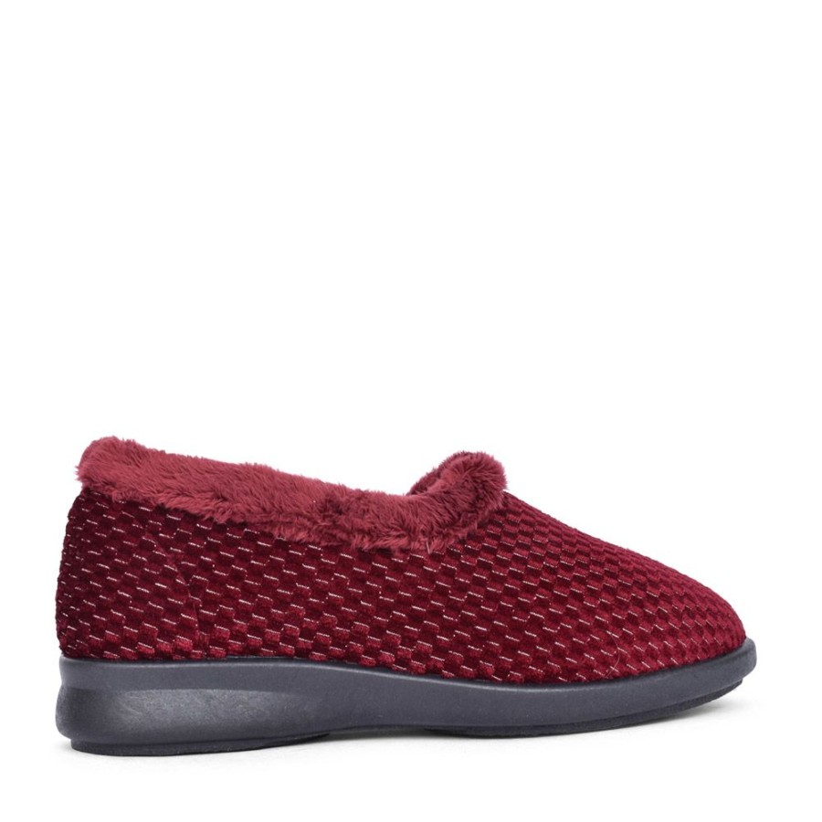 Ladies EASY B | Ladies 2V Extra Wide Betsy Slipper In Burgandy