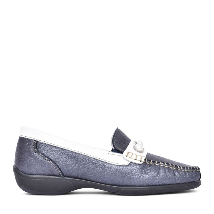 Ladies PIERO MASETTI | Ladies Bella Slip On Loafer In Navy