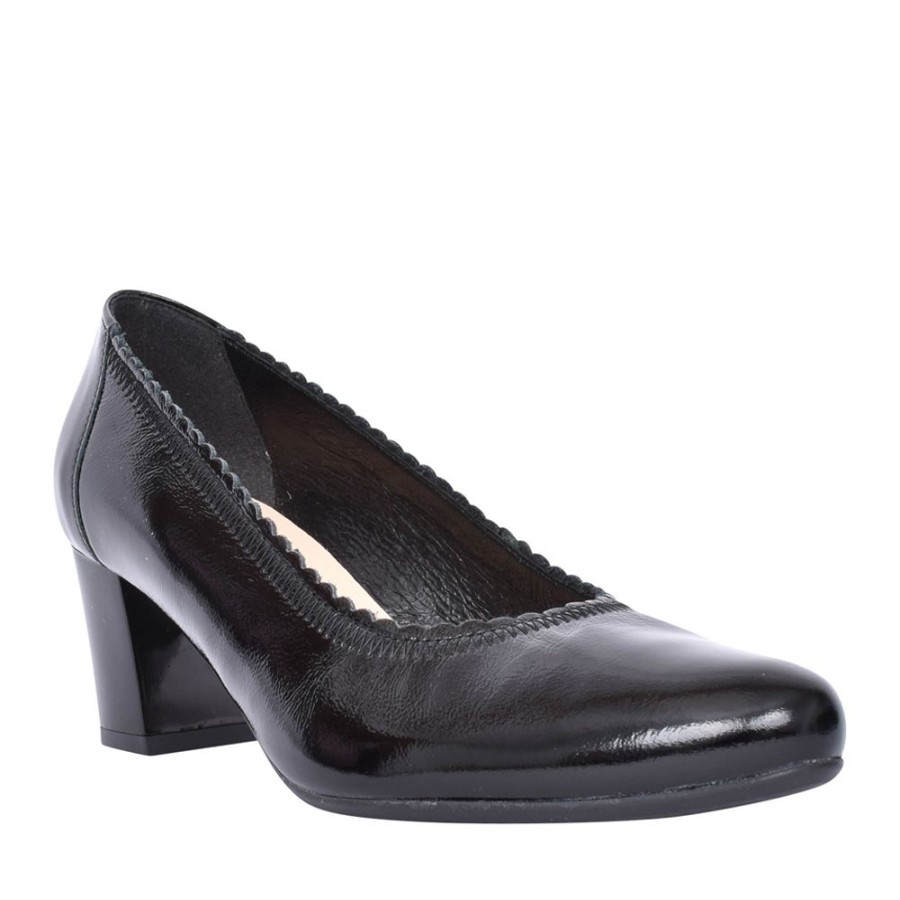 Ladies BIOECO | Ladies 5527 Low Heel Court Shoe In Black Patent