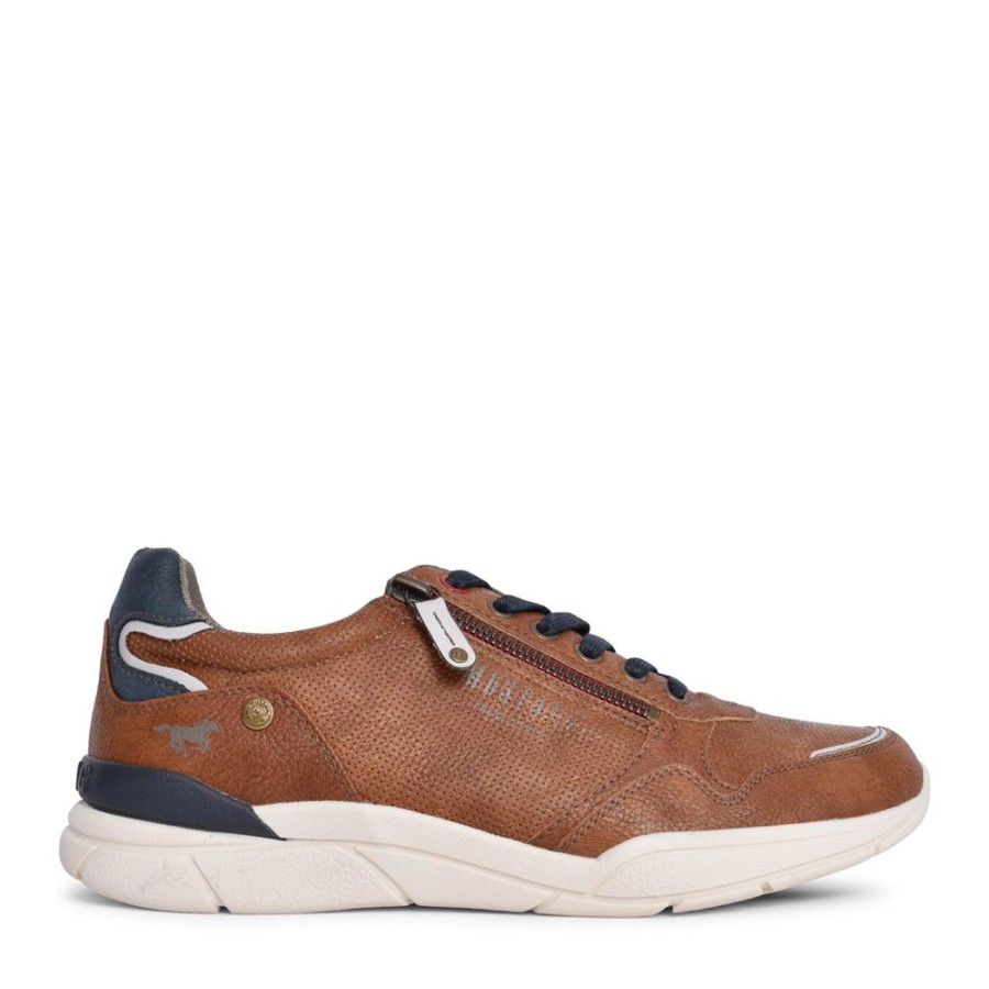 Mens MUSTANG | Mens 4138309 Laced Trainer In Tan