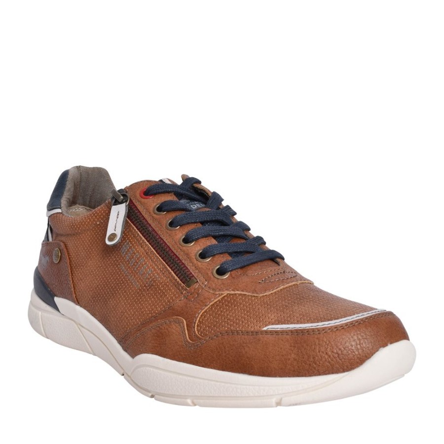 Mens MUSTANG | Mens 4138309 Laced Trainer In Tan