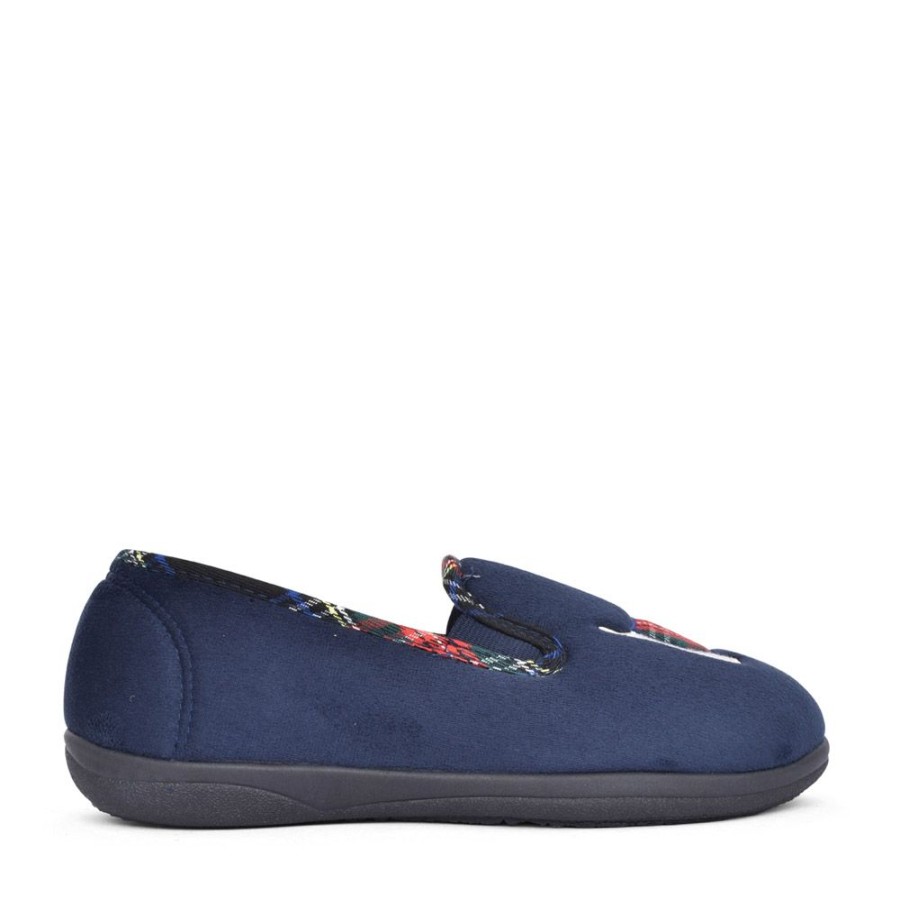 Ladies PADDERS | Ladies 4082 Dandie Wide Fit Slipper In Navy