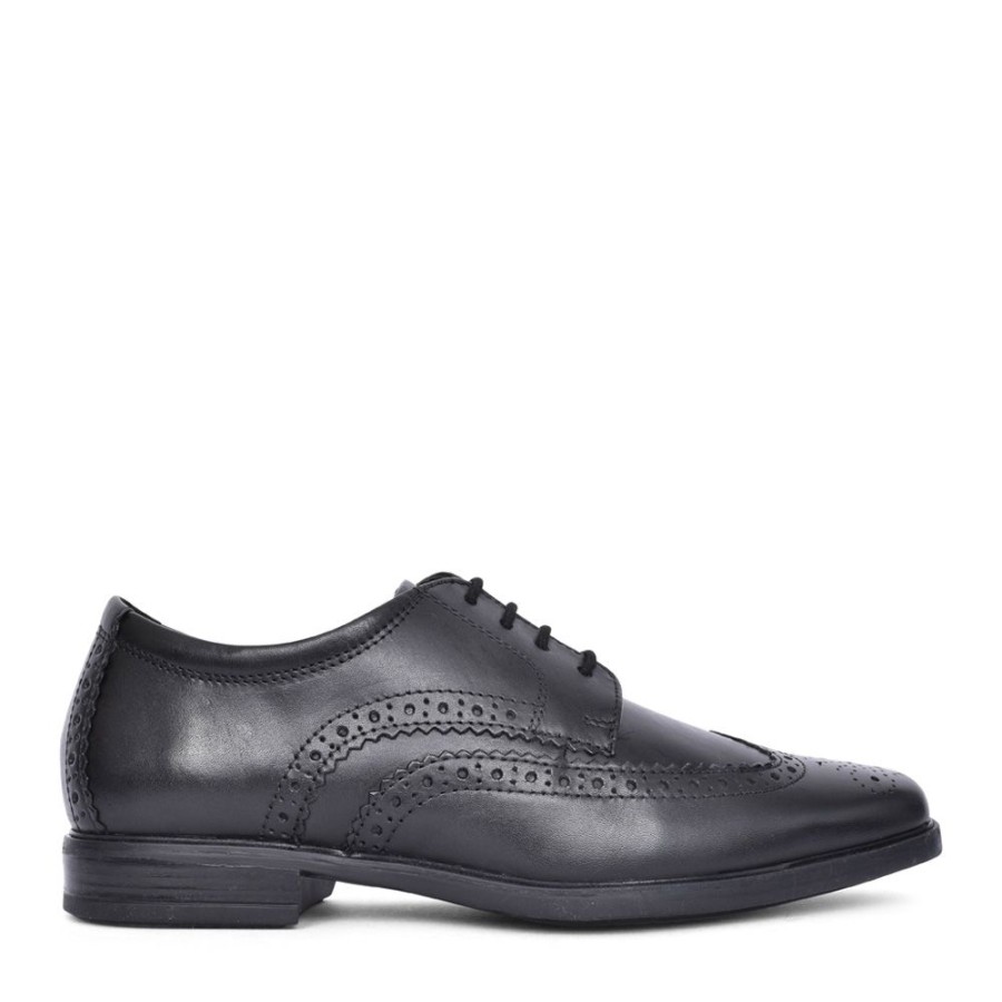 Mens CLARKS | Mens Howard Wing G-Fit Leather Brogue In Black