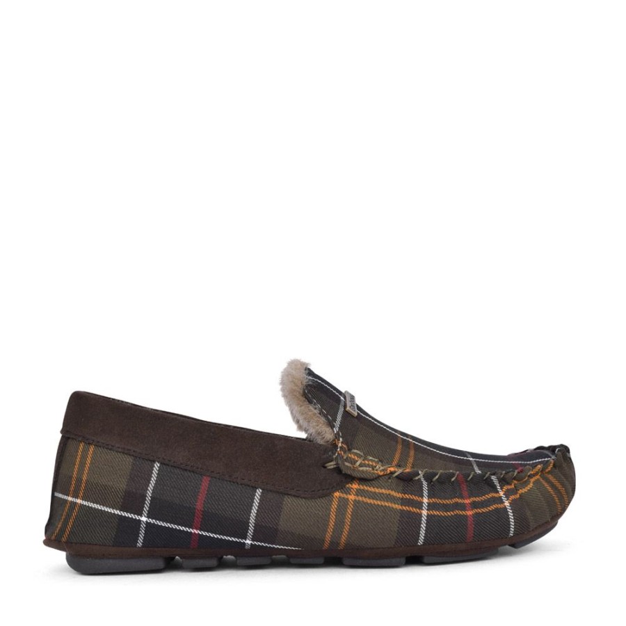 Mens BARBOUR | Mens Monty Moccasin Slipper In Classic Tartan