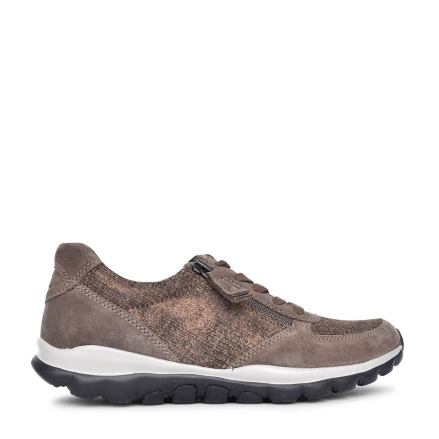 Ladies GABOR | Ladies 96.968 Laced Trainer In Bronze