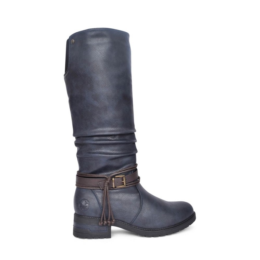 Ladies RIEKER | Ladies 91694 Long Leg Boot In Navy