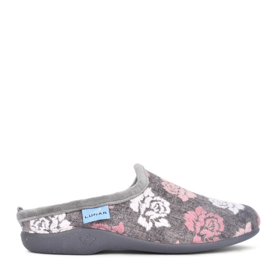 Ladies LUNAR | Ladies Kla210 Empire Mule Slipper In Grey