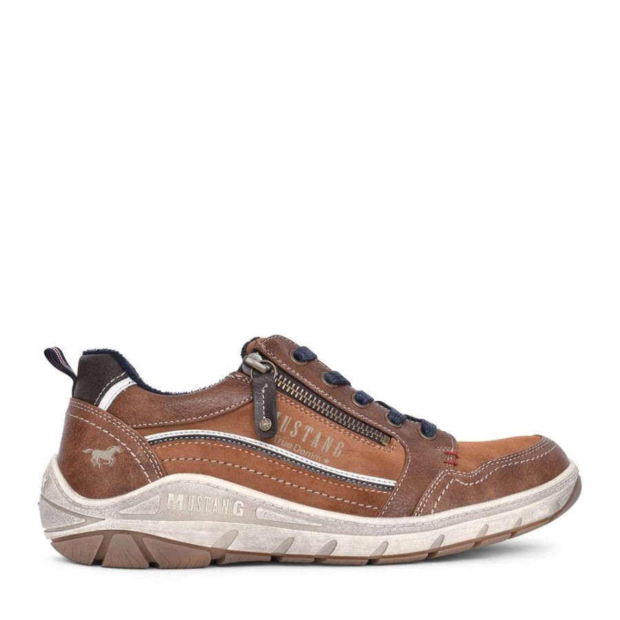 Mens MUSTANG | Mens 4160301 Laced Shoe In Tan