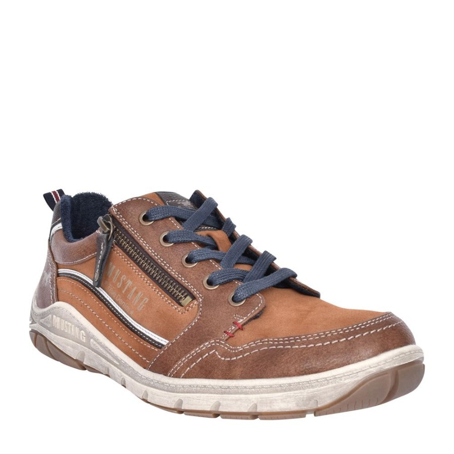 Mens MUSTANG | Mens 4160301 Laced Shoe In Tan