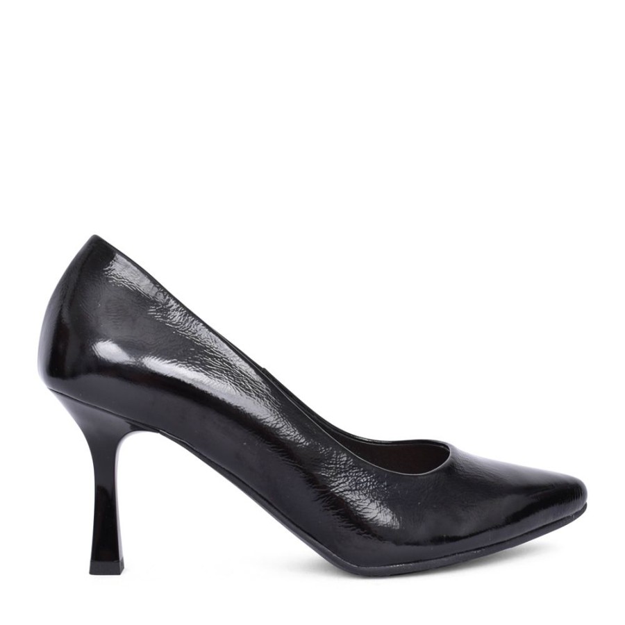 Ladies BIOECO | Ladies 6178 Medium Heel Court Shoe In Black Patent