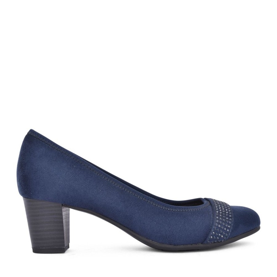 Ladies JANA | Ladies 8-22465 Medium Heel Court Shoe In Navy