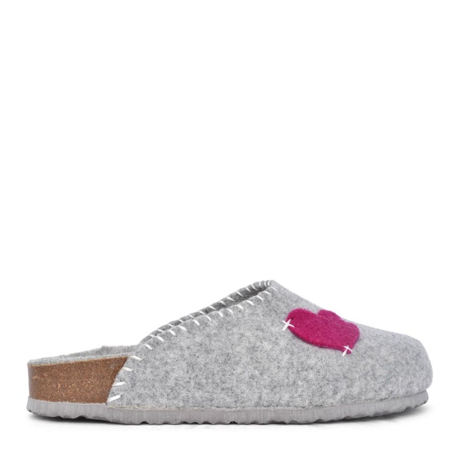 Ladies ADESSO | Ladies Bexly A6318 Heart Mule Slipper In Grey