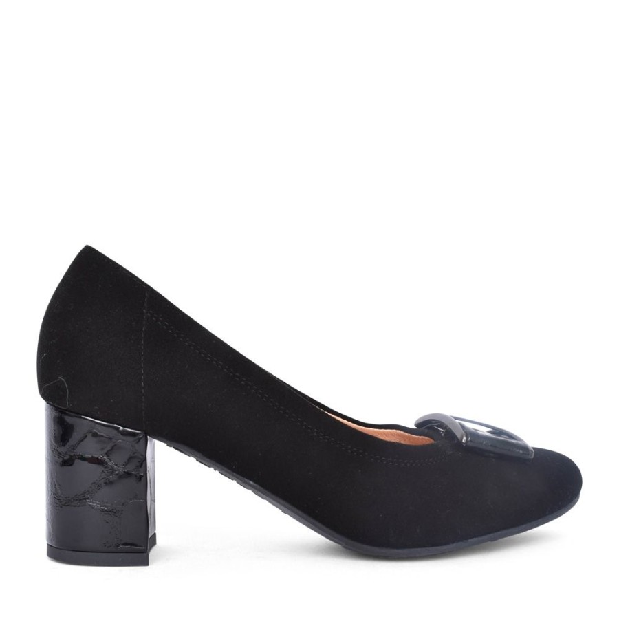 Ladies BIOECO | Ladies 5754 Medium Heel Court Shoe In Black