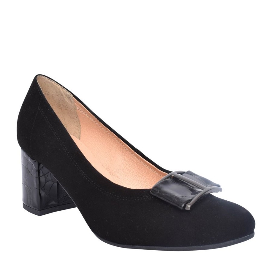 Ladies BIOECO | Ladies 5754 Medium Heel Court Shoe In Black