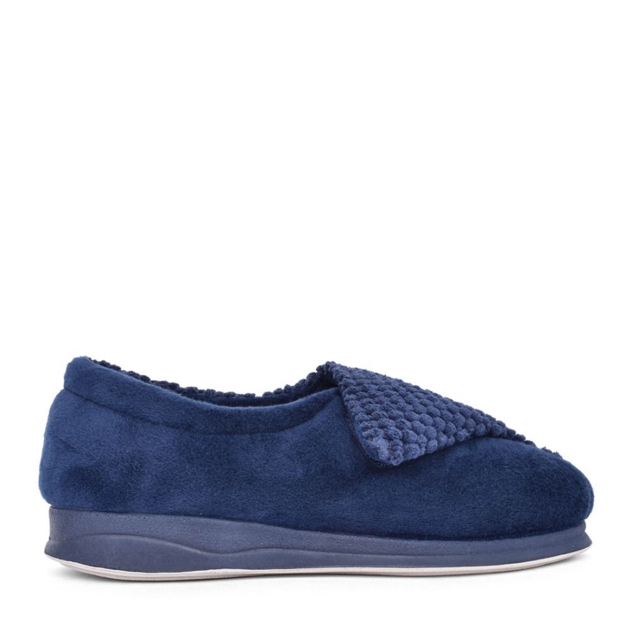 Ladies PADDERS | Ladies Hug 424N Wide Fit Slipper In Navy