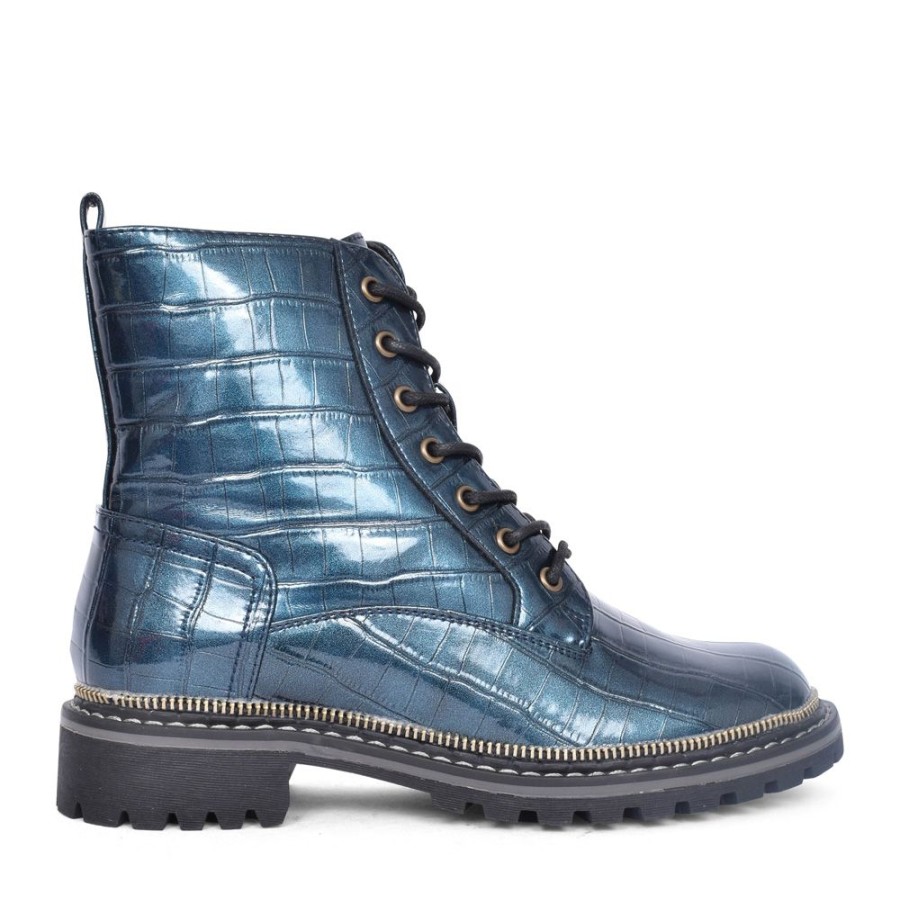 Ladies LUNAR | Ladies Regan Glw012 Laced Ankle Boot In Blue