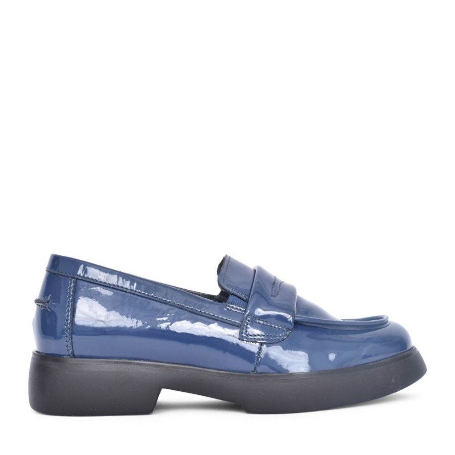 Ladies WALDLAUFER | Ladies 720503 Blue H-Penny Slip-On Shoe In Blue