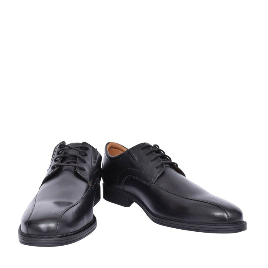 Mens CLARKS | Men'S Whiddon Pace Leather G Fit Lace Up Shoe In Blk Leather