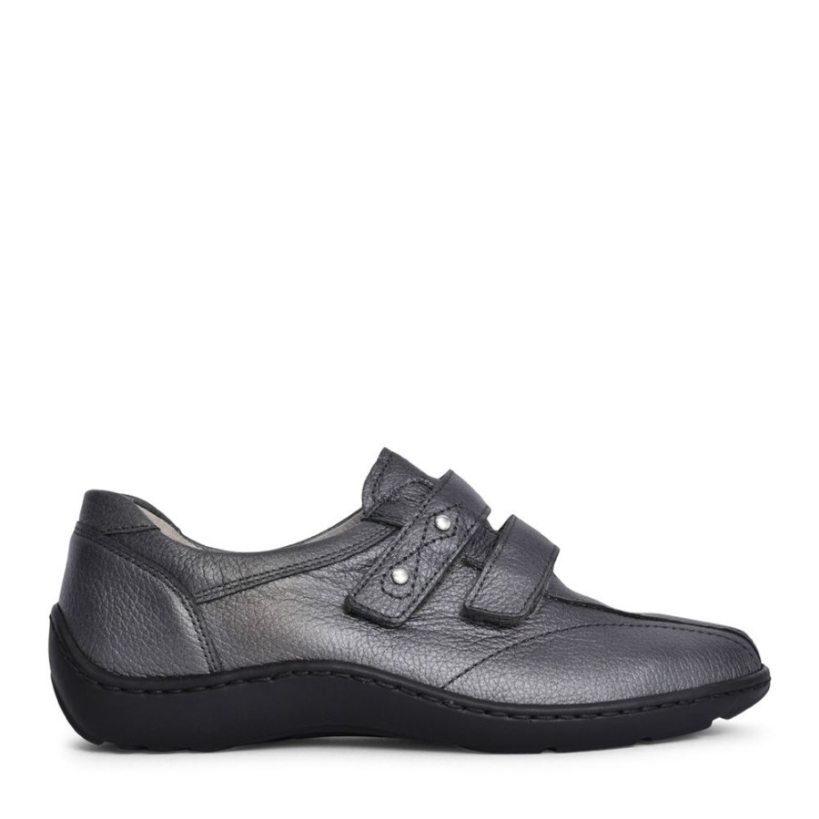 Ladies WALDLAUFER | Ladies 496301 Henni Velcro Shoe In Pewter