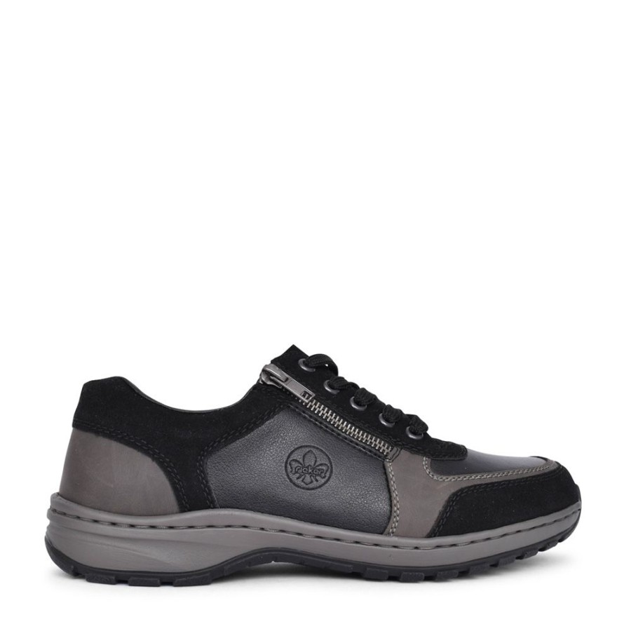 Mens RIEKER | Mens 03322 Laced Shoe In Black