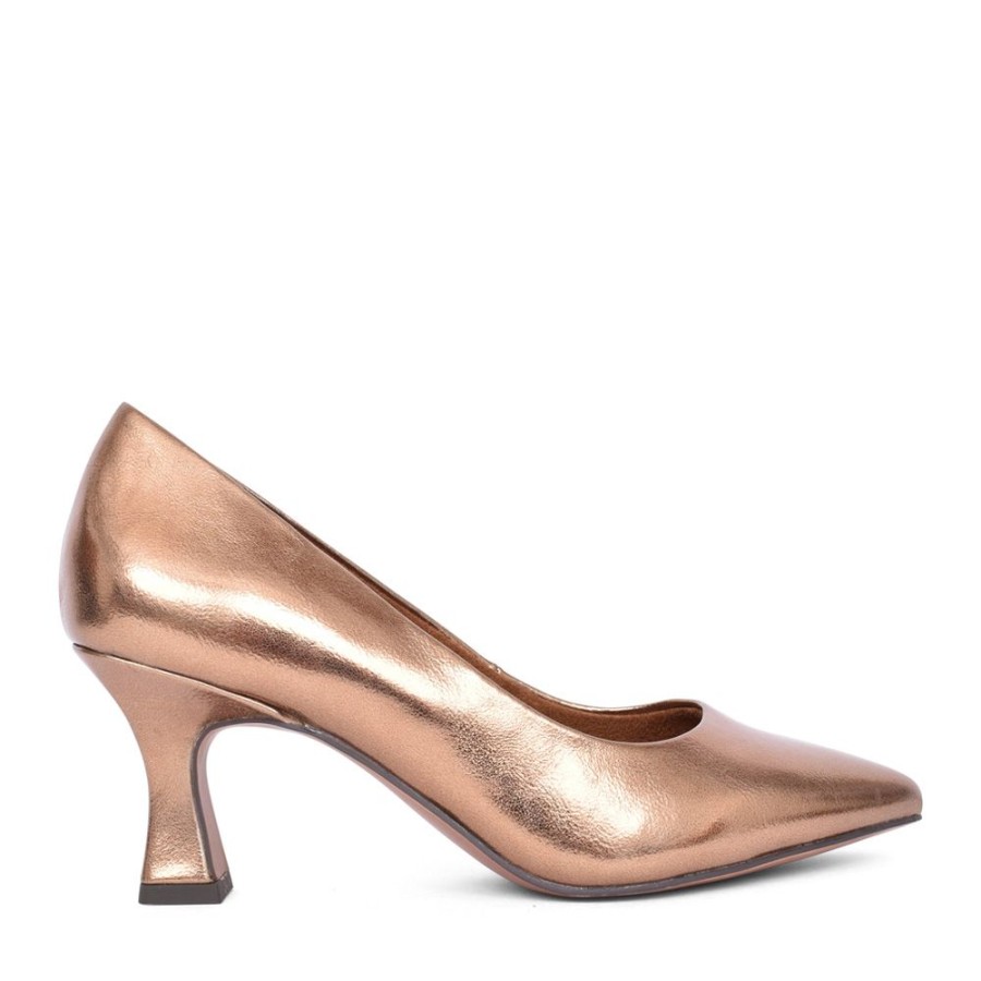 Ladies MARCO TOZZI | Ladies 2-22420 High Heel Court Shoe In Bronze