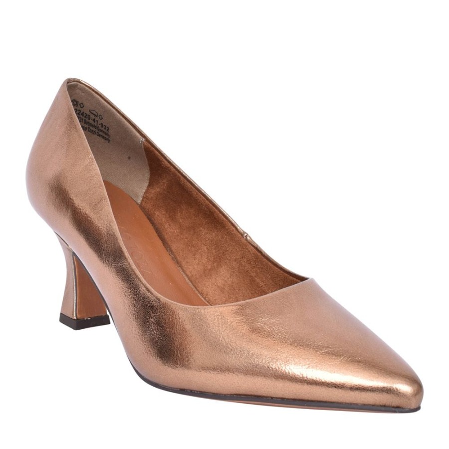 Ladies MARCO TOZZI | Ladies 2-22420 High Heel Court Shoe In Bronze