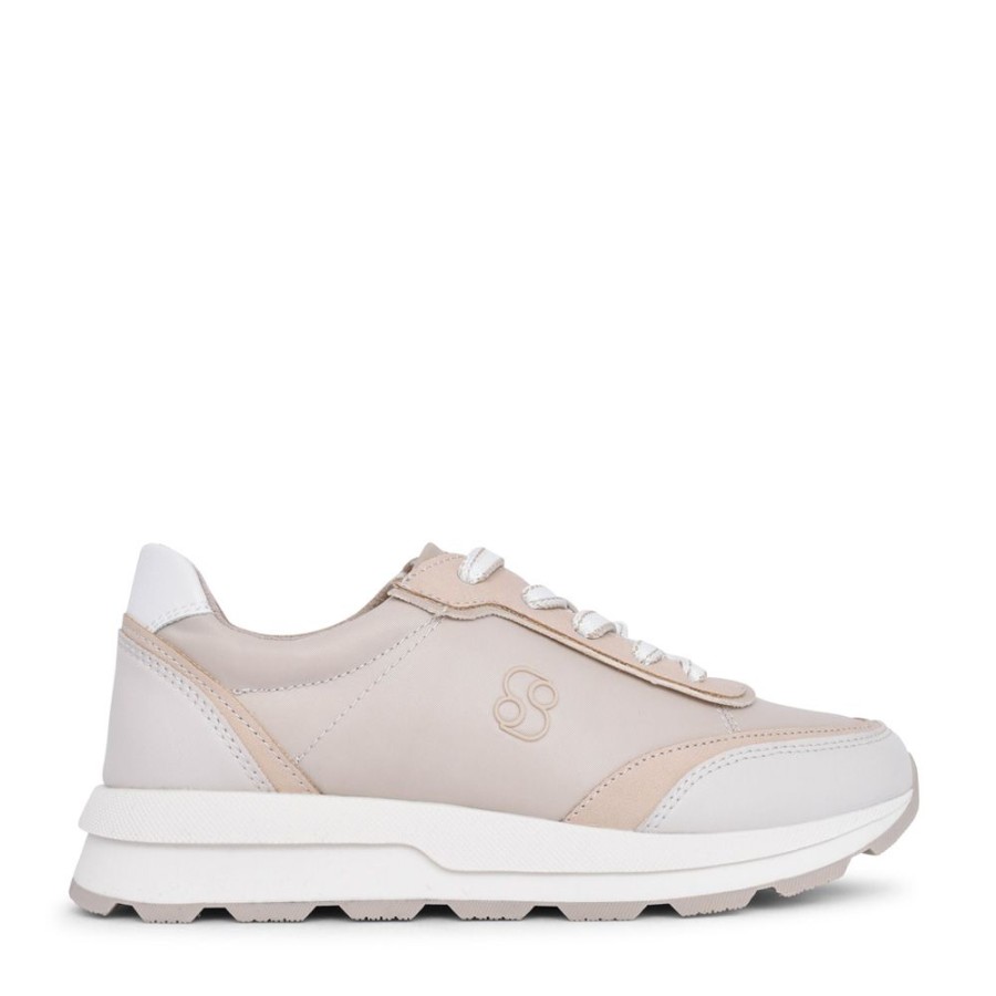 Ladies S.OLIVER | Ladies 5-23616 Laced Trainer In Beige