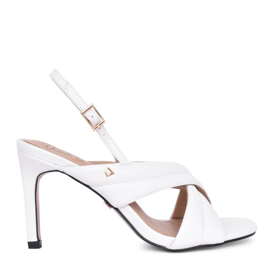 Ladies UNA HEALY | Ladies Born To Run Medium Heel Sandal In White