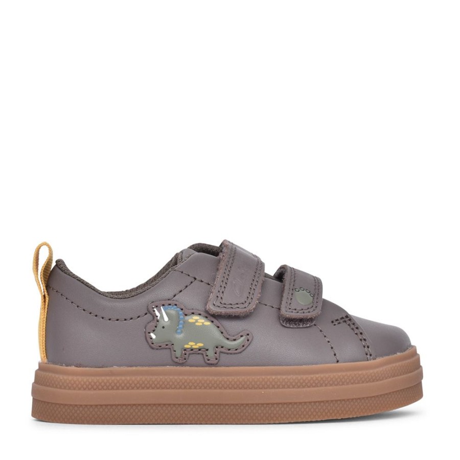 Boys CLARKS | Boys Nova Early Khaki Print Shoe In Kids G Fit