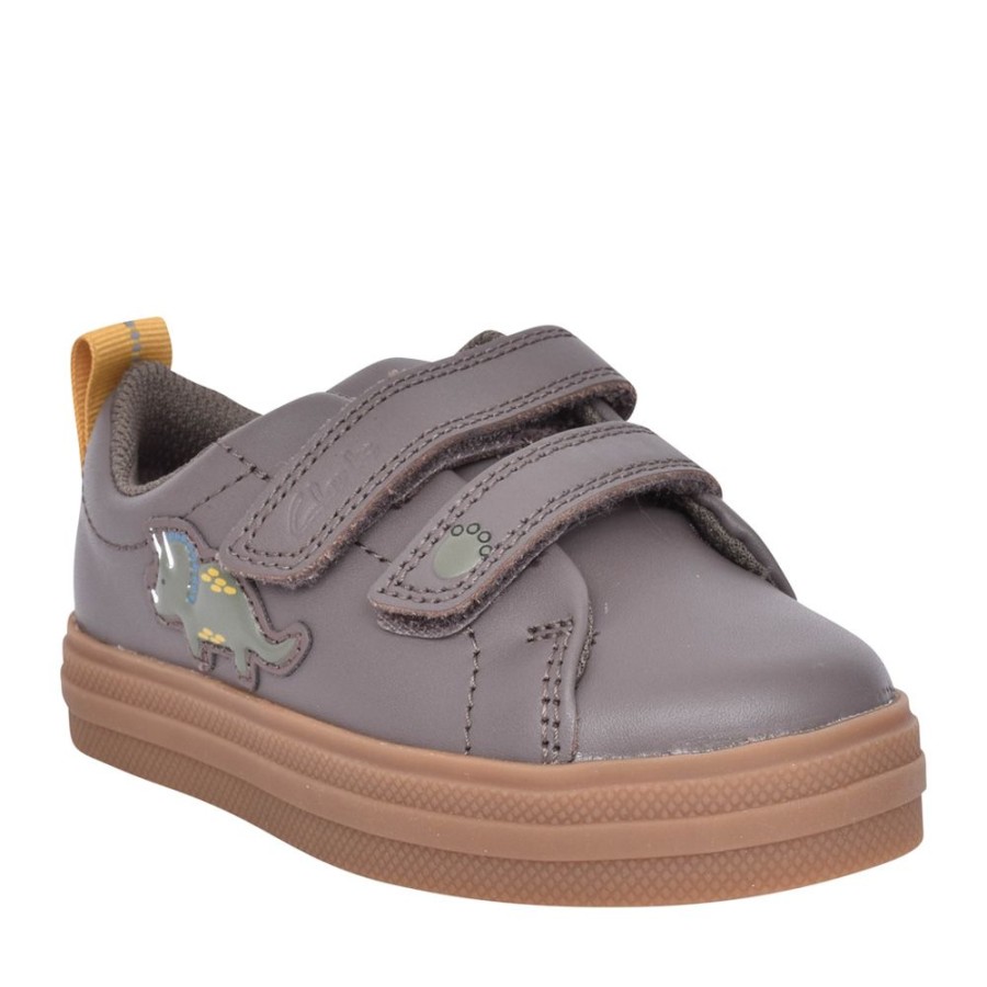 Boys CLARKS | Boys Nova Early Khaki Print Shoe In Kids G Fit