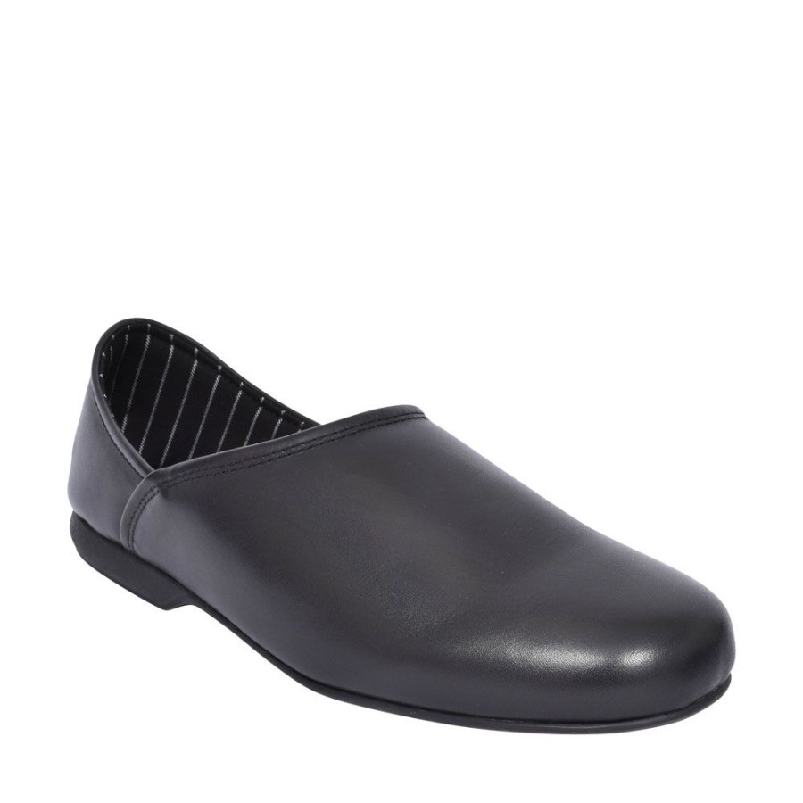 Mens CLARKS | Harston Elite Leather G Fit Slipper For Men In Black