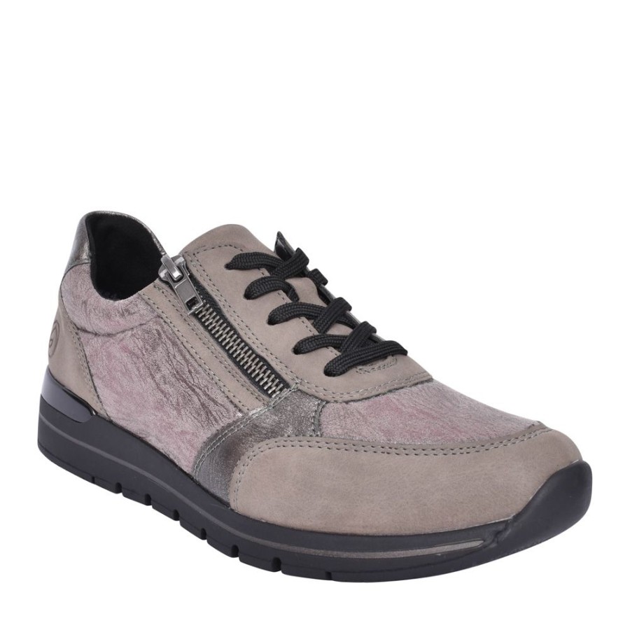 Ladies REMONTE | Ladies R6700 Laced Trainer In Grey