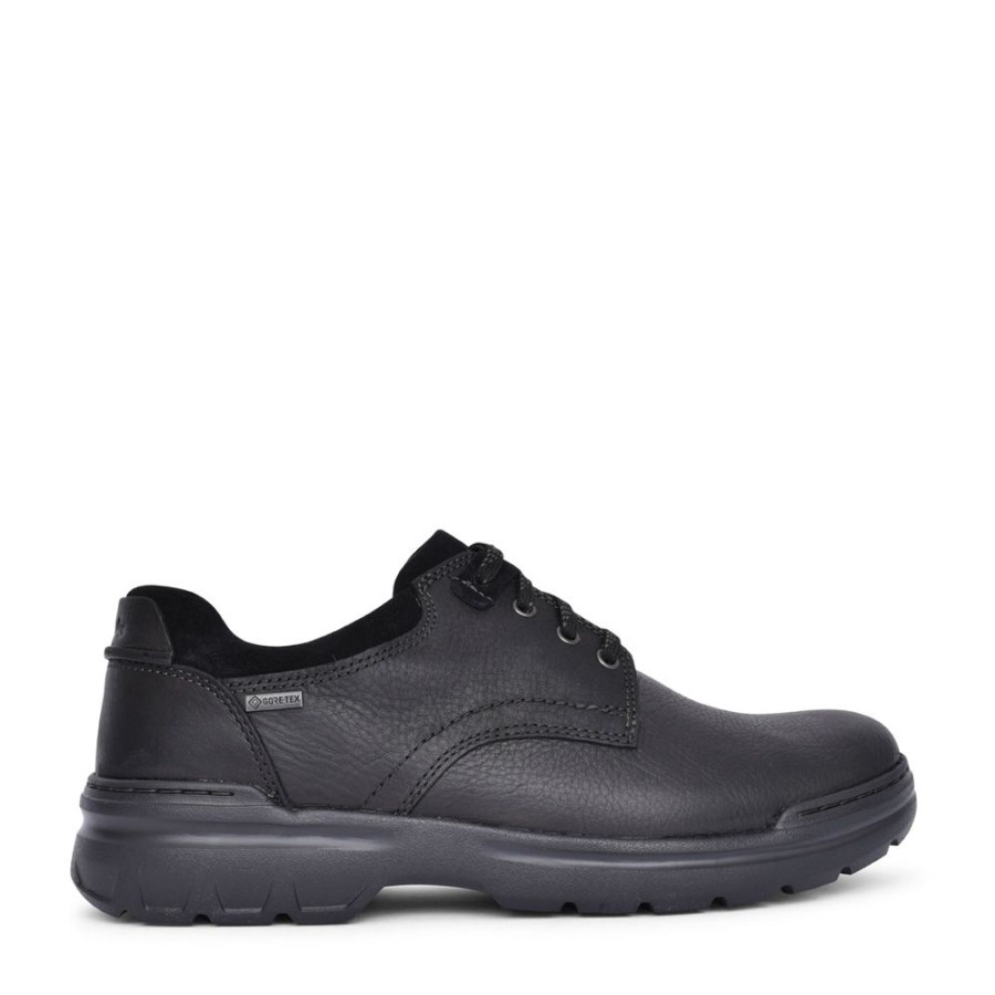 Mens CLARKS | Mens Rockie2 Lo Gtx Leather G-Fit Shoe In Black