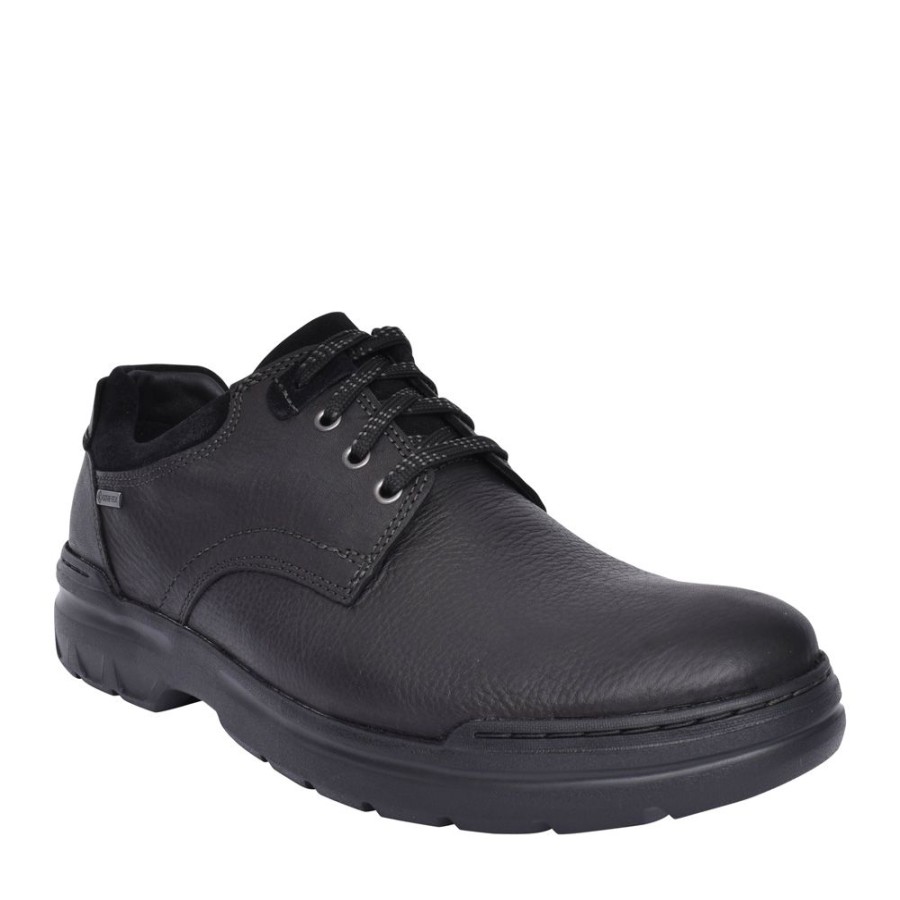 Mens CLARKS | Mens Rockie2 Lo Gtx Leather G-Fit Shoe In Black