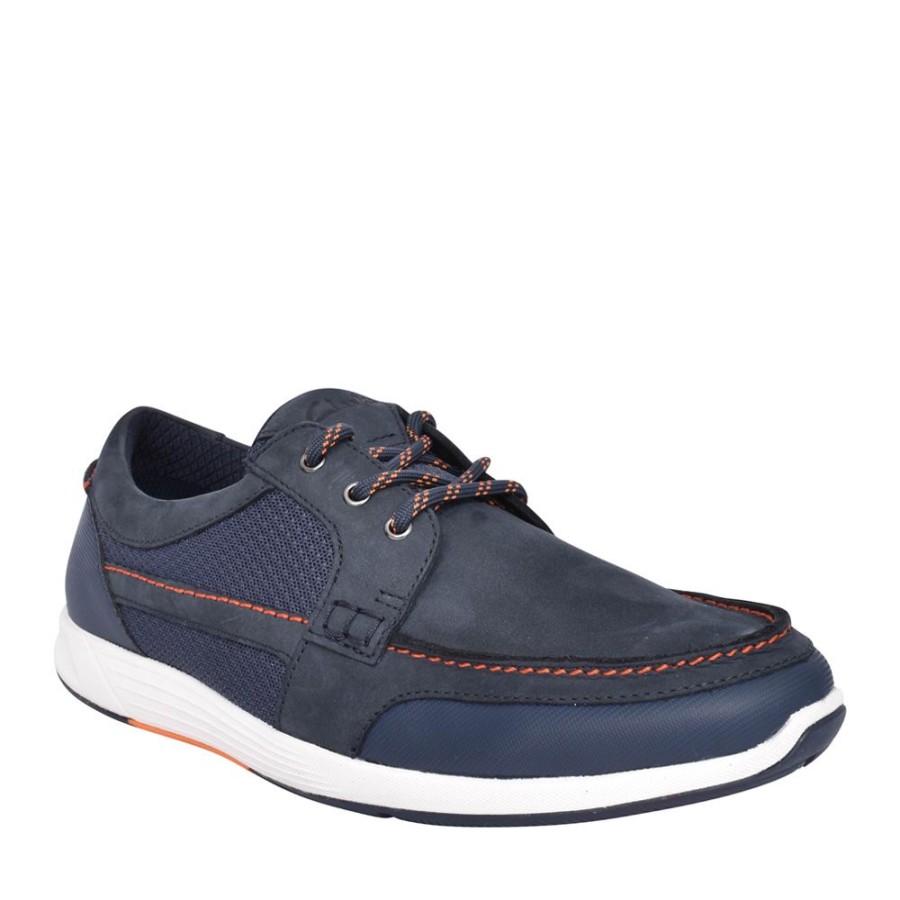 Mens CLARKS | Mens Atl Sail West G-Fit Laced Shoe In Navy