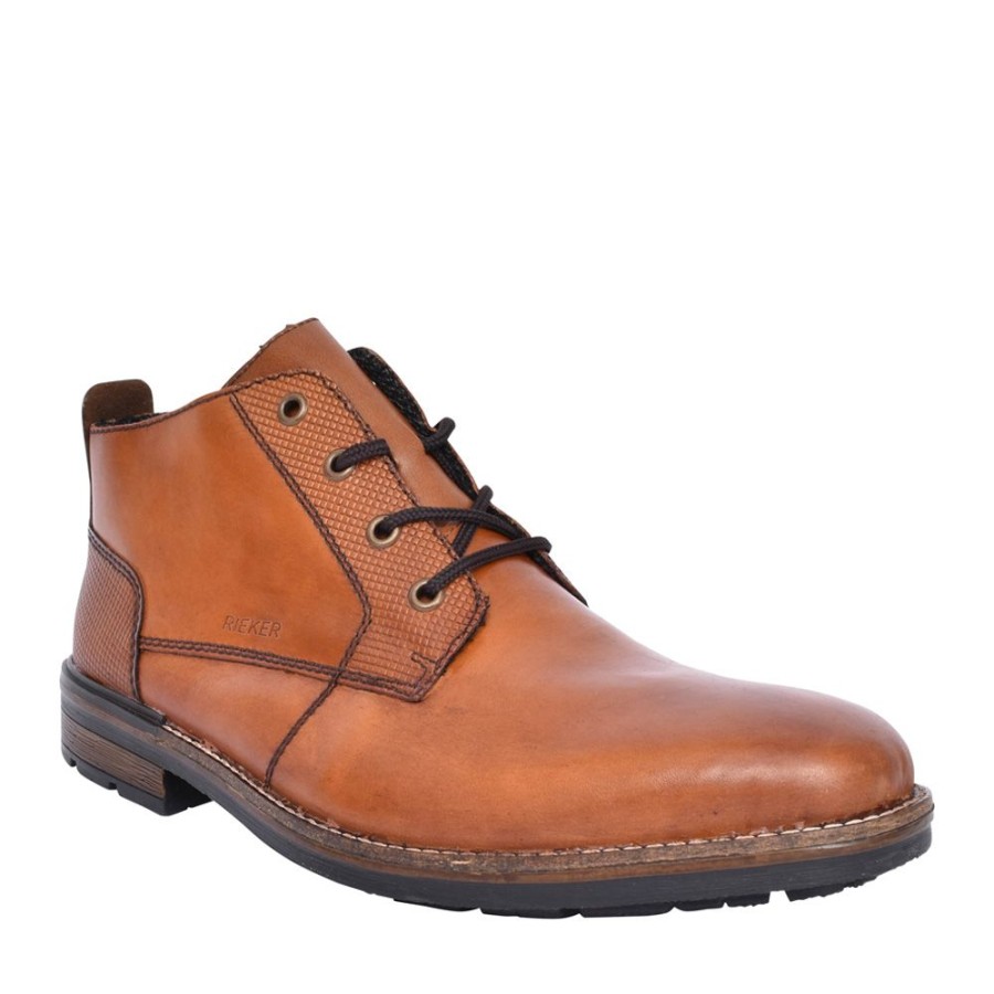 Mens RIEKER | Mens B1322 Laced Ankle Boot In Tan